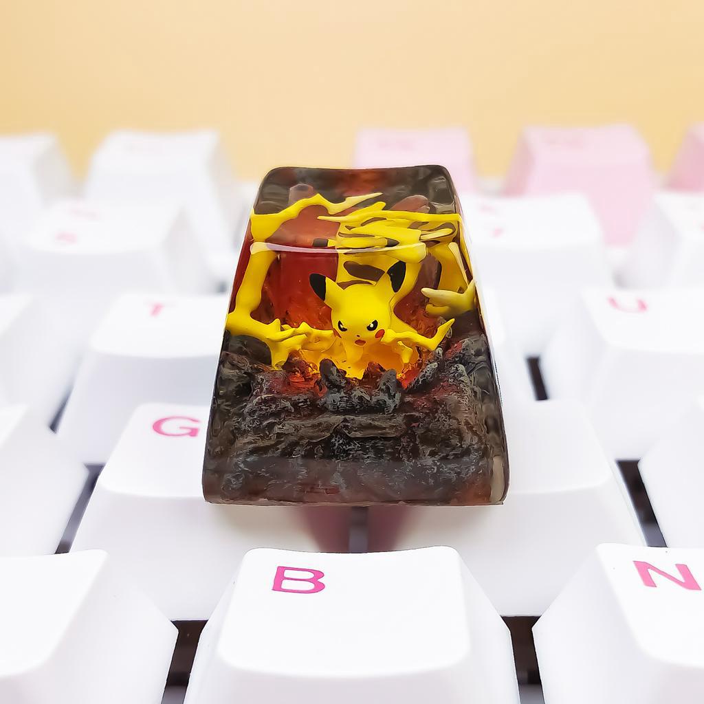 Nút bàn phím Pikachu, Bàn phím nhân vật hoạt hình -Pikachu keycap, POKÉMON Artisan Keycap