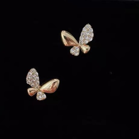 Khuyên tai nữ bạc mạ vàng, bông tai nữ hồ điệp cánh bướm đính đá cực sang, xinh xắn, nữ tính K136| TRANG SỨC BẠC HARMONY