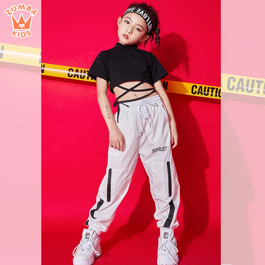Trang phục nhảy hiện đại trẻ em | Set sport croptop dây