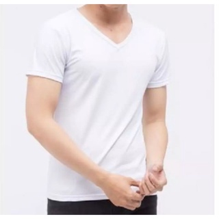 Áo lót thun nam trắng cổ tim