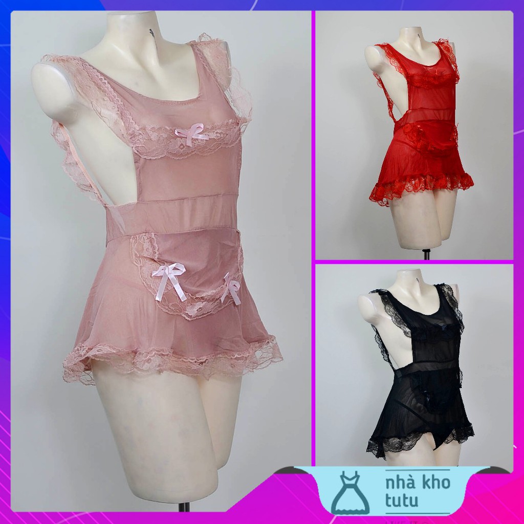 Set váy ngủ cosplay cô dọn phòng L112 Nhà Kho TuTu | BigBuy360 - bigbuy360.vn