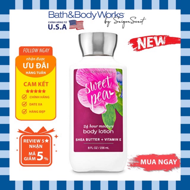 Dưỡng thể Bath and Body Works Sweet Pea (236ml)