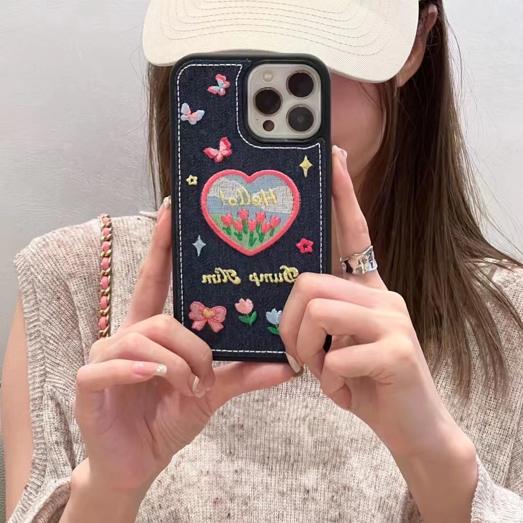 Ốp Điện Thoại tpu Mềm Thêu Họa Tiết Cho iPhone 13 13pro 13promax 11 11PROMAX 12 12PRO 12PROMAX 14 14promax 14pro