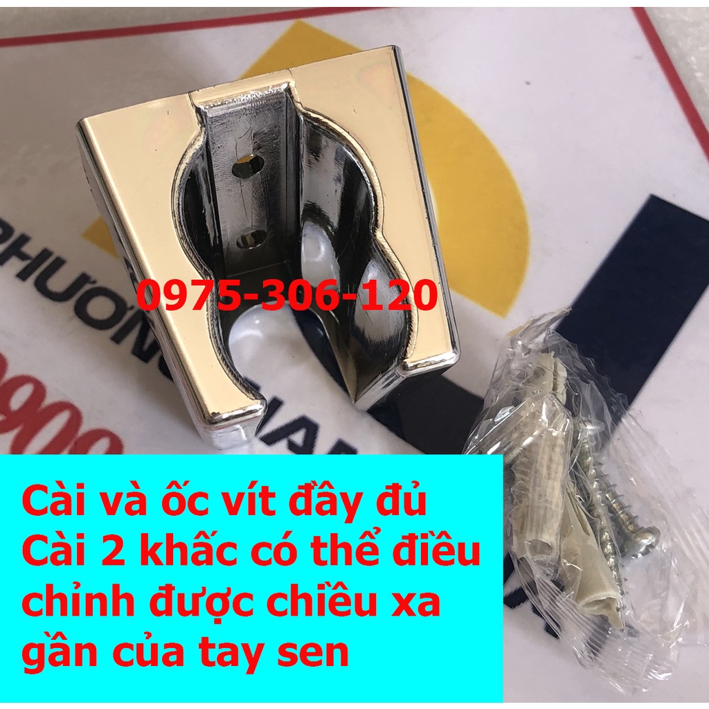 Cài Đế Gác dây sen tắm dây xịt giá đỡ vòi hoa sen CÓ 2 KHẤC ĐỂ ĐIỀU CHỈNH ĐƯỢC TAY SEN TỎA NƯỚC XA GẦN cài NHỰA XI