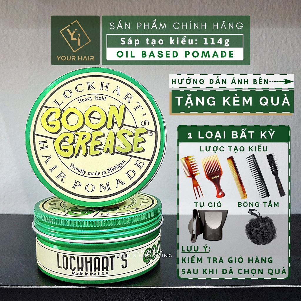 Pomade tạo kiểu LOCKHART'S GOON GREASE FIRM HOLD - 114g | Gốc dầu