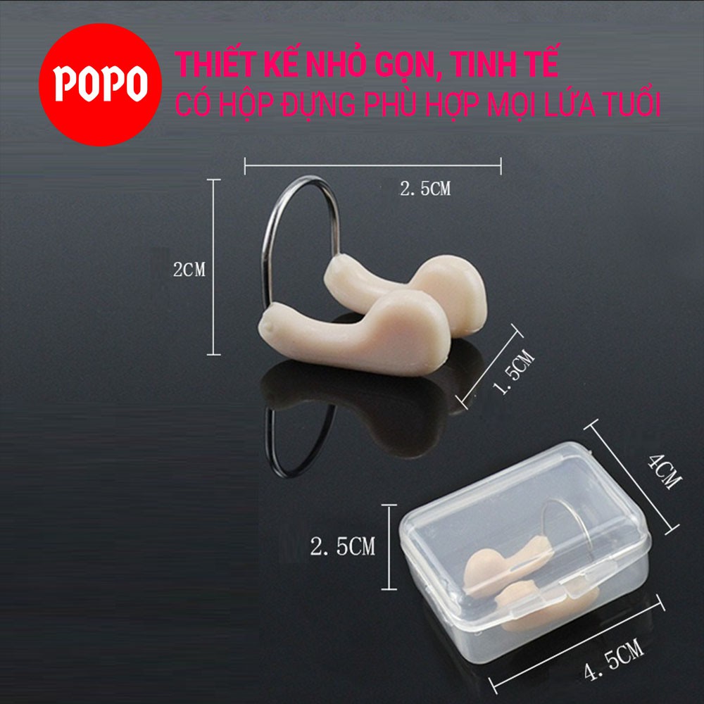 Kẹp mũi bơi người lớn cao cấp chống nước NC2 POPO dễ dàng điều chỉnh, có đệm mũi silicone mêm ái, an toàn cho da