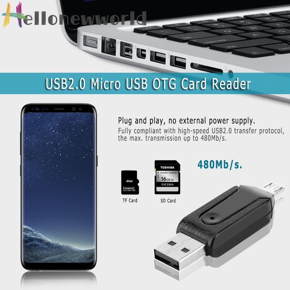 Đầu Đọc Thẻ Nhớ Usb 2.0 Cho Điện Thoại / Máy Tính