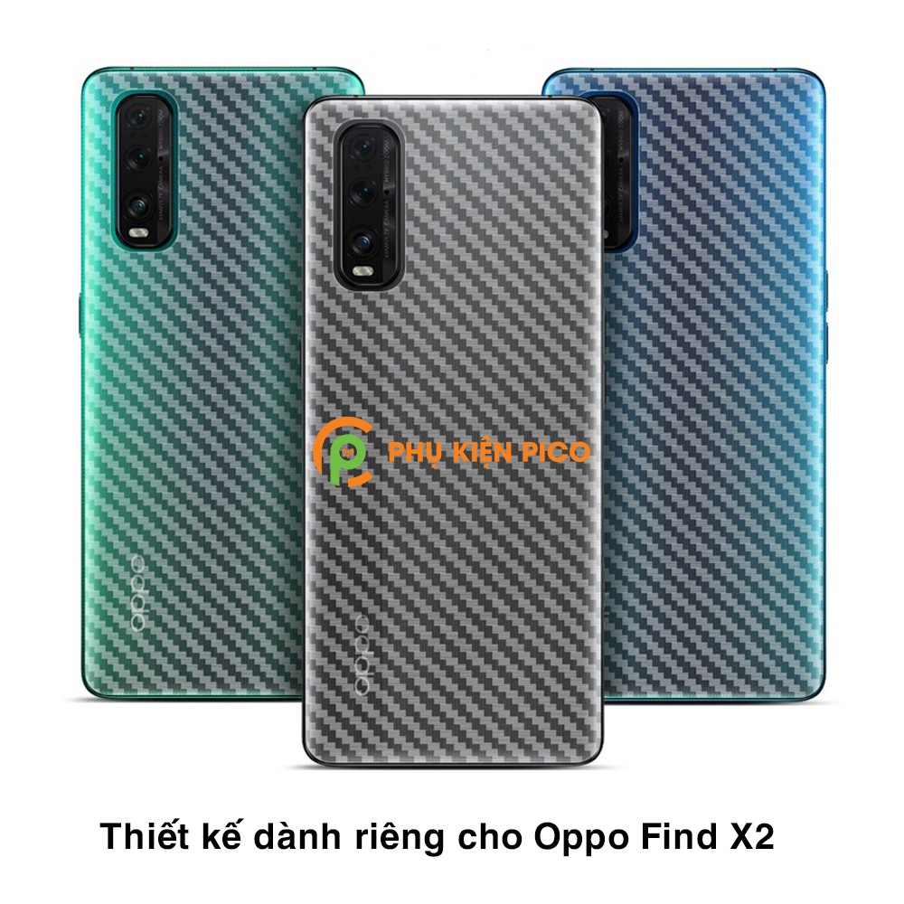 Dán lưng Oppo Find X2 trong suốt nổi vân Carbon 3D tản nhiệt tốt - Dán lưng vân Carbon Oppo Find X2