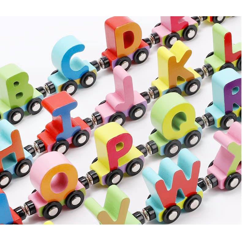 ĐOÀN TÀU SỐ HỌC-Đoàn tàu nam châm chữ và số - ĐỒ CHƠI GỖ TRÍ TUỆ CHO BÉ