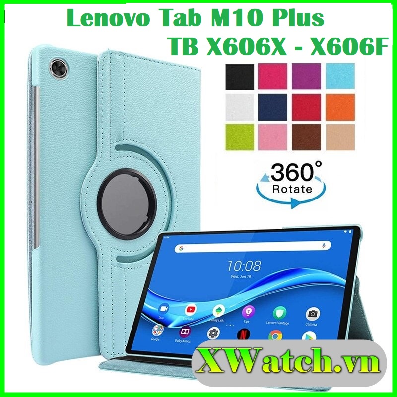 Tặng bút cảm ứng _ Bao da / Ốp lưng xoay thông minh Lenovo Tab M10 Plus Tb X606X - X606F