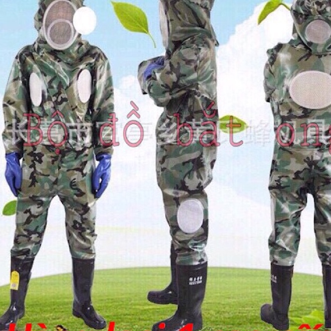 Bộ quần áo bắt ong rừng liền ủng và gang tay cao cấp ( co si )