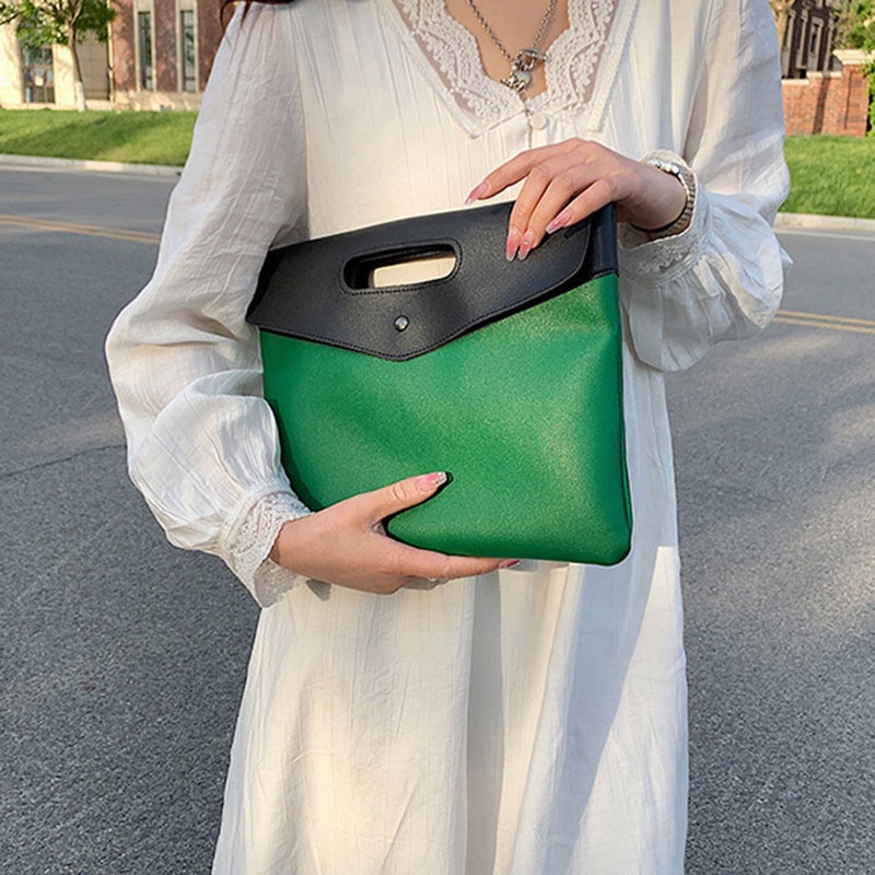 Túi xách tote IELGY cỡ lớn màu sắc tương phản thiết kế thời trang dành cho nữ