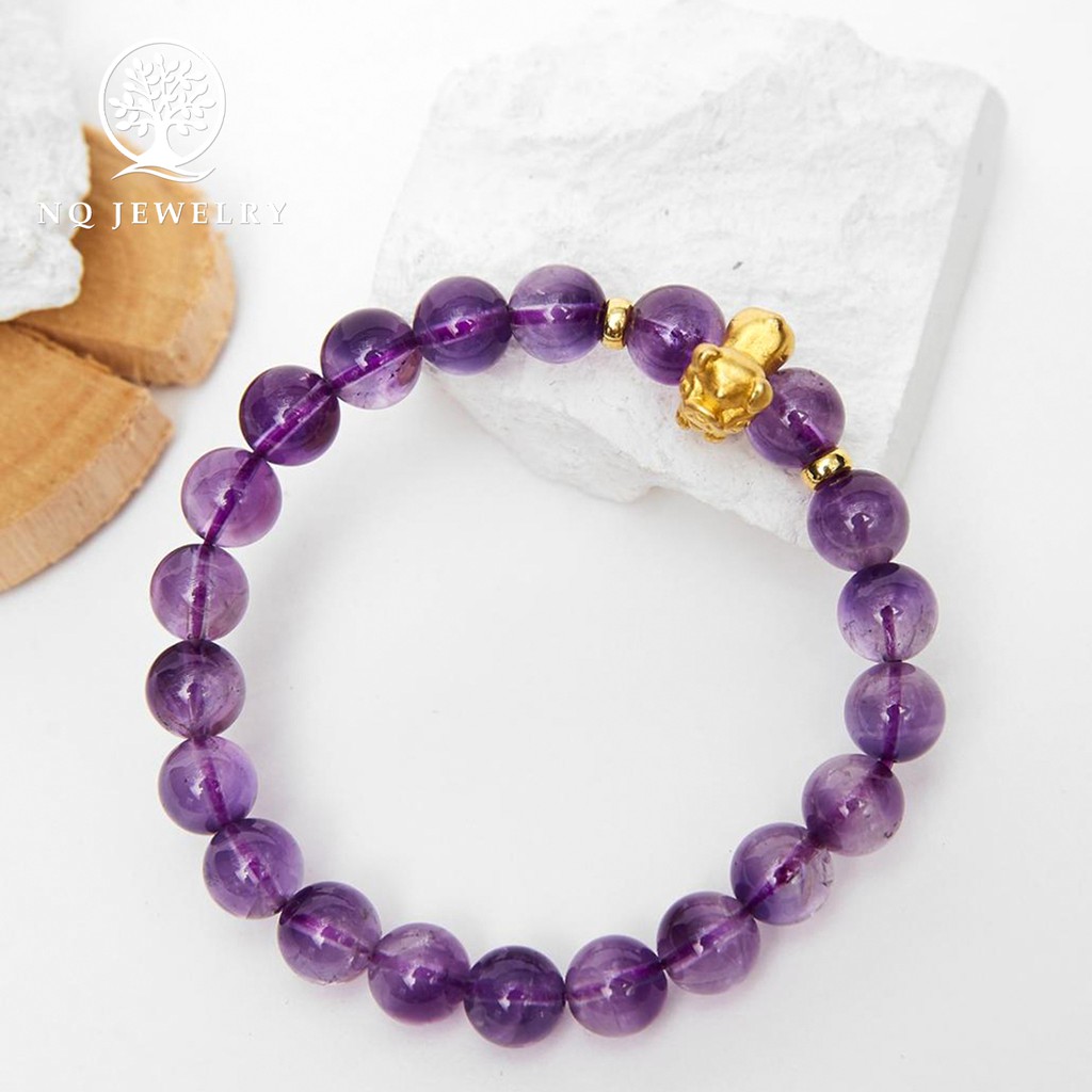 Vòng tay 12 con giáp tím - NQ Jewelry