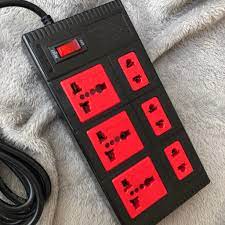 Ổ Cắm Điện 6 lỗ Điện Quang ĐQ ESK 6ECO, có công tắc, 6 lỗ, dây 2m,( Màu Đỏ Đen )