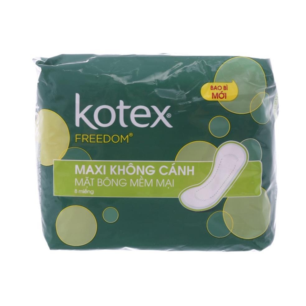 (AT mart Shop) BVS Kotex Freedom Mặt bông Không cánh 8 miếng