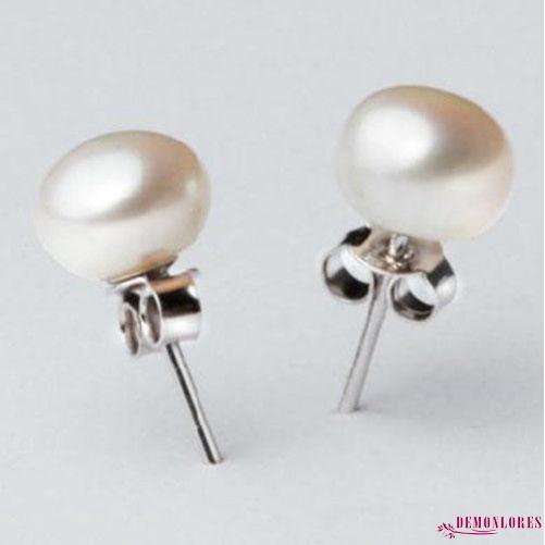 Đôi hoa tai kiểu ngọc trai nhân tạo 8-9mm độc đáo dành cho nữ