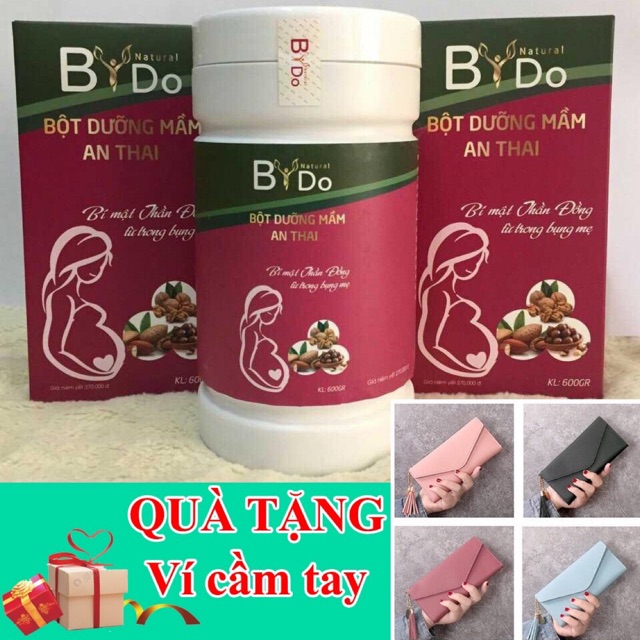 Bột ngũ cốc dưỡng mầm an thai Bido Natural 600g, Tặng Ví Dài cầm tay đẹp