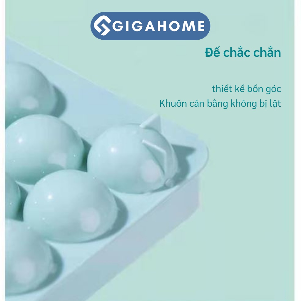 Khay Đá Bi Tròn 33 Viên GIGAHOME Có Bắp Đậy, Làm Thạch Hoa Quả, Pudding 1033
