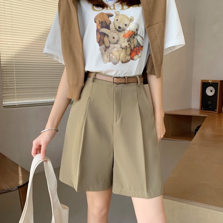 Quần Short Mỏng Ống Rộng Lưng Cao Thời Trang Cá Tính 51976