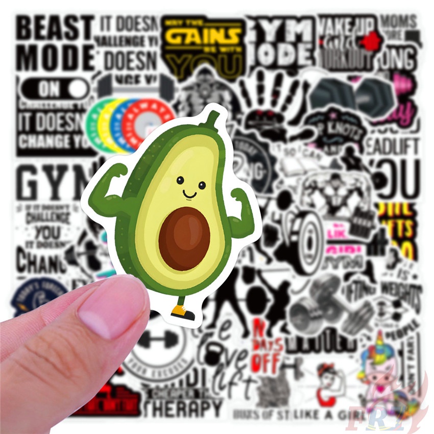 Bộ 100 Cái ❉ Sticker Dán Trang Trí Tập GYM Độc Đáo Sáng Tạo ❉ Sticker Dán Tường Chống Thấm Nước Họa Tiết Doodle Hợp Thời Trang