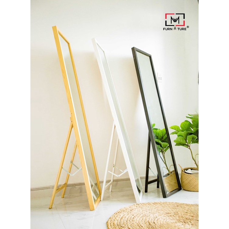 Gương soi toàn thân hàn quốc có chân chống màu Gỗ/Đen/Trắng size 40cm thương hiệu MW FURNITURE - Nội thất căn hộ