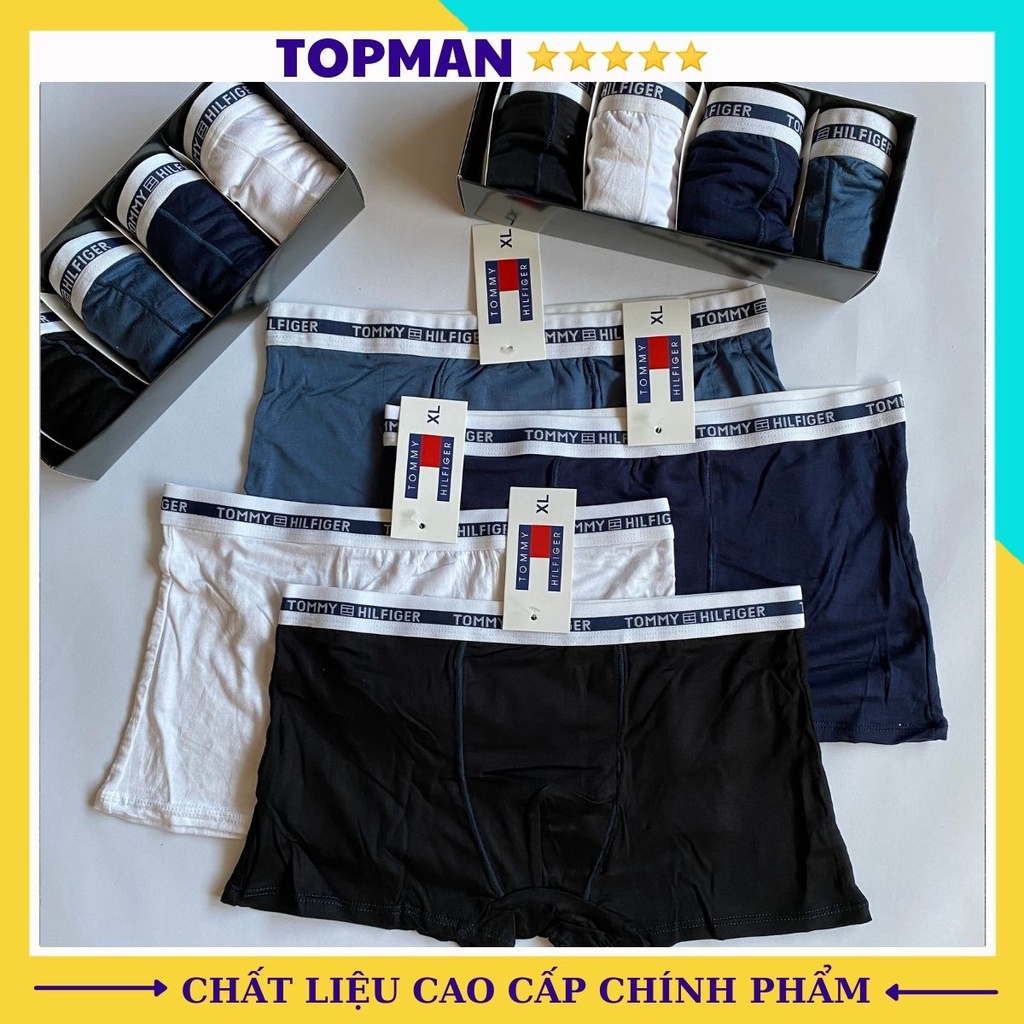 Combo 4 quần sịp đùi nam cotton kháng khuẩn, quần lót nam boxer sexy cao cấp | TOPMAN