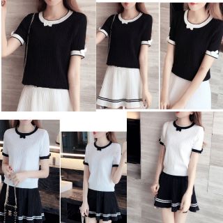 Áo len tay ngắn mỏng mịn Quảng châu