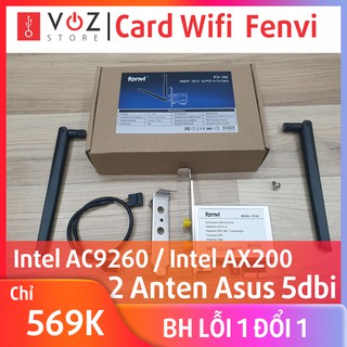 Card Wifi Bluetooth Fenvi cho PC: Intel AC9260 / Intel AX200