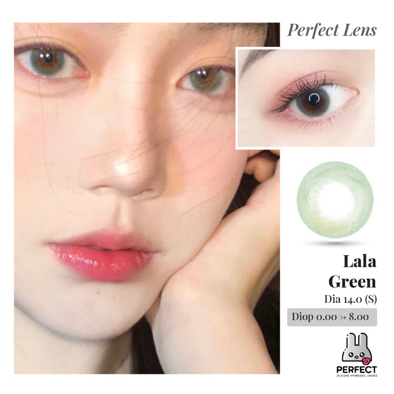 Lens Mắt , Kính Áp Tròng LALA GREEN Có Độ Cận và Không Độ , DIA 14.0 , Cho Mắt Nhạy Cảm Giá Sale