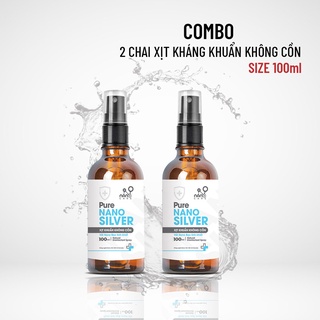 Combo 2 chai nano-care xịt khuẩn không cồn nano bạc cao cấp 50ml