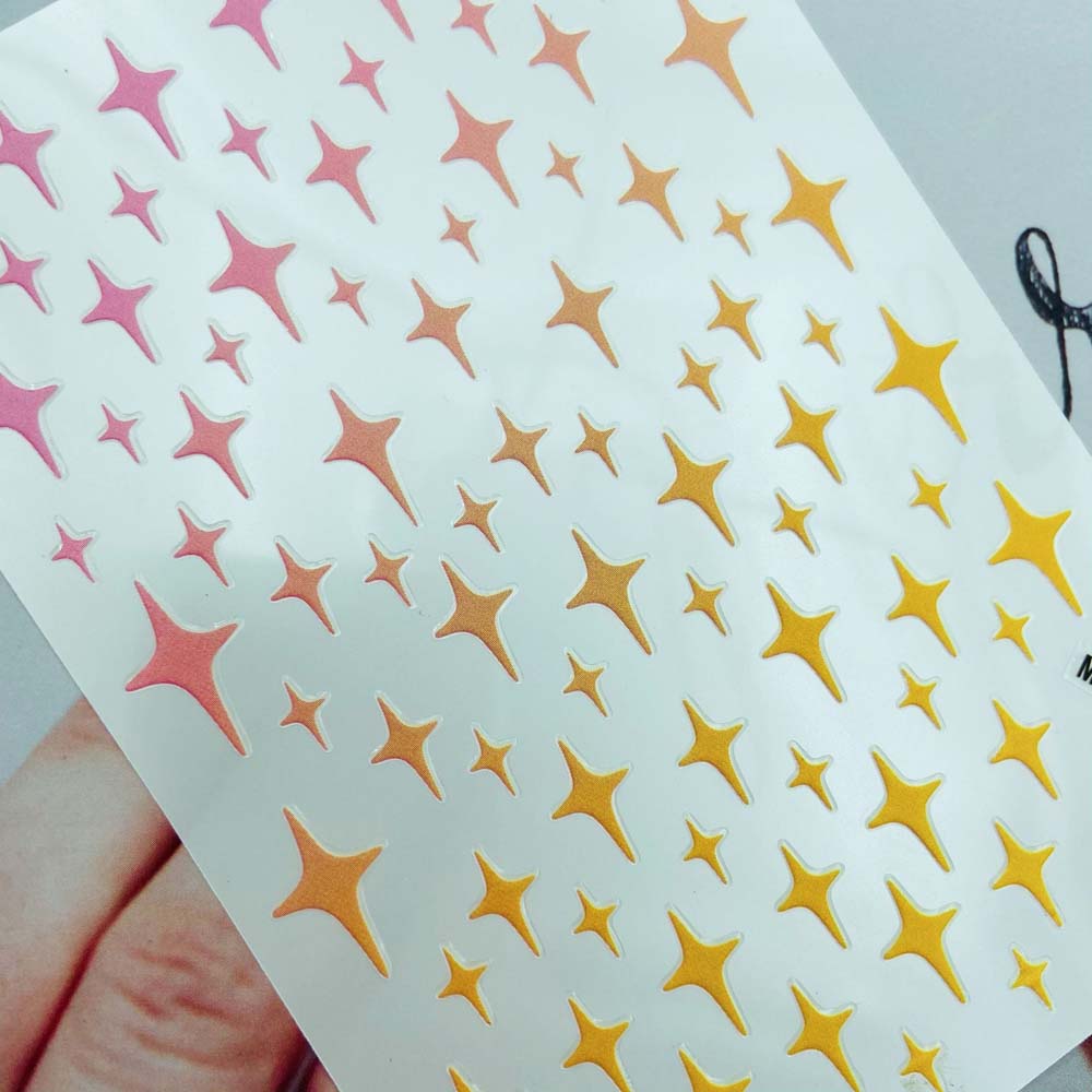 [Hàng mới về] Hình Dán Móng Tay Trang Trí Nghệ Thuật Họa Tiết Ngôi Sao 3D Nhiều Màu Sắc