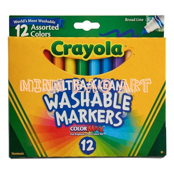 BỘ 12 BÚT LÔNG MÀU CRAYOLA NÉT TO (CÓ THỂ TẨY RỬA)