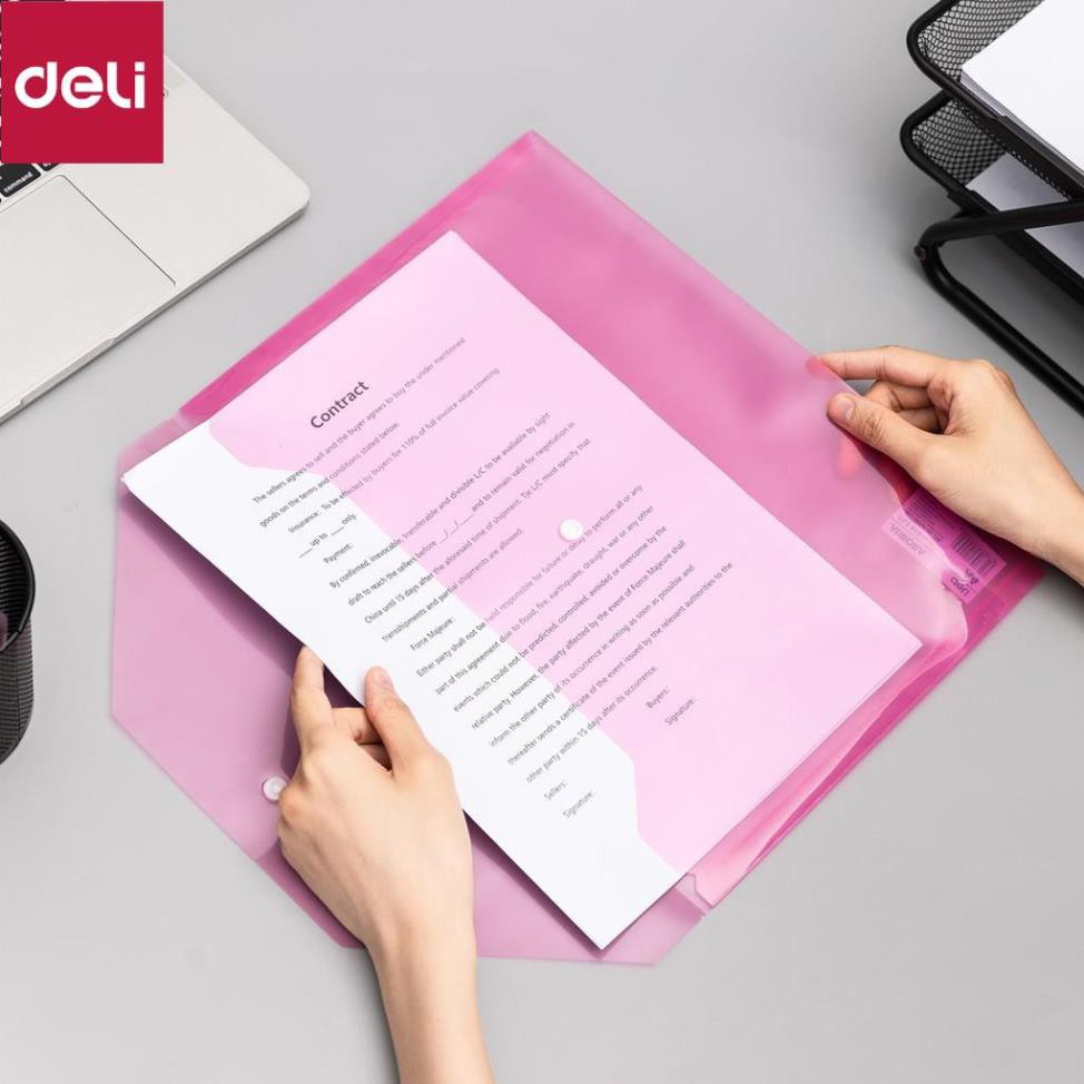 Túi hồ sơ A4 Deli - Nhiều màu  - combo 3 chiếc - EF10412/EF10432/EF10442/EF10452/EF10462/EF10472 [Deli]