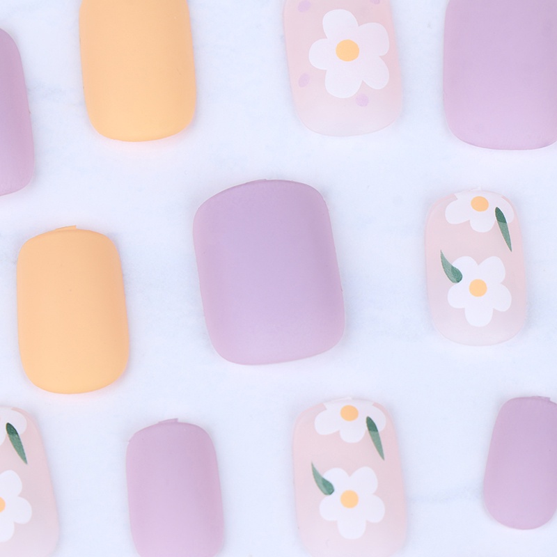 (Hàng Mới Về) Bộ 24 Móng Tay Giả Hình Bông Hoa Trang Trí