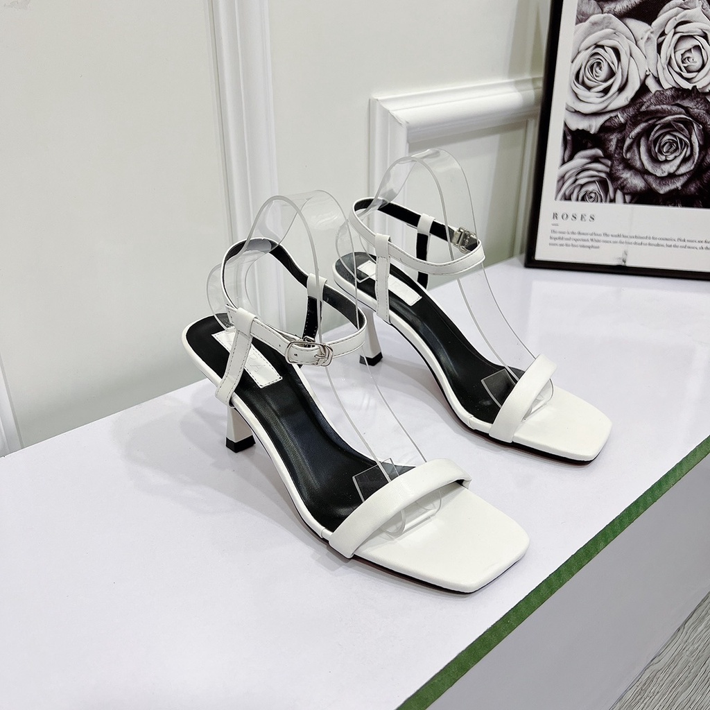 Sandal nữ 7p hậu khóa gót ly nhọn cao cấp chất da đẹp mê - Chị Chảnh Store