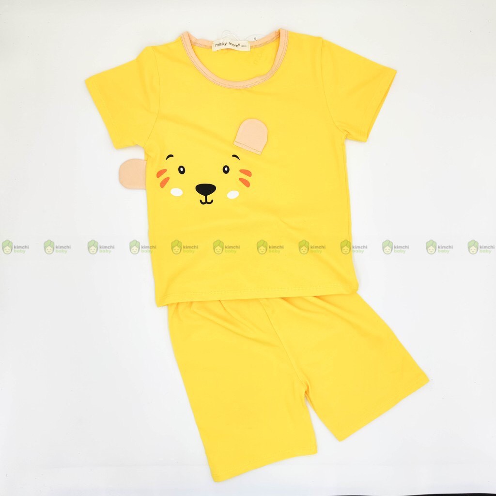 Đồ Bộ Bé Trai, Bé Gái Minky Mom Chất Thun Cotton Họa Tiết Động Vật 3D Dễ Thương, Bộ Cộc Tay Cho Bé Mặc Nhà AN.KID