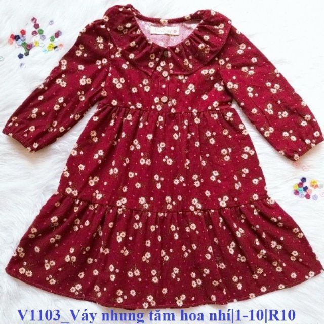 Váy nhung tăm size 1_10t
