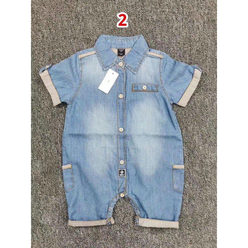 Denim romper suit, bé trai bé gái mặc đều được