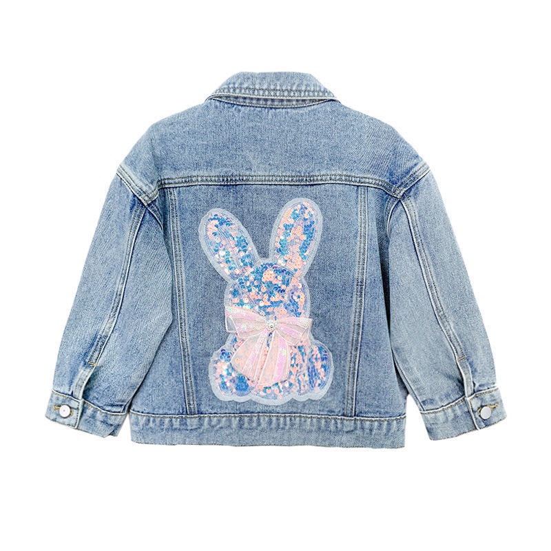 Áo khoác denim IQ ANGEL phong cách Hàn Quốc thời trang mùa xuân cho bé gái