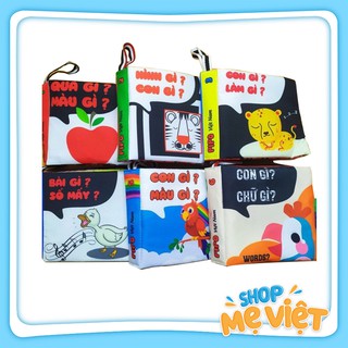 Combo 6 sách vải kích thích thị giác song ngữ việt anh