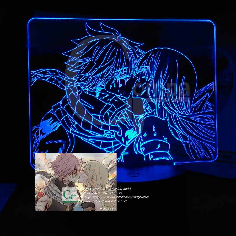 [ĐÈN LED 3D SIÊU ĐẸP] Đèn Ngủ Fairy Tail Natsu Dragneel x Lucy Heartfilia AFRT9902 16 màu sắc tùy chỉnh