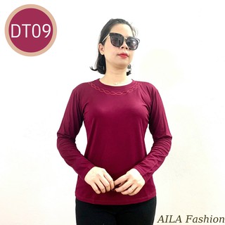 Áo Trung Niên Thu Đông Cotton Dài Tay Co Giãn Cao Cấp