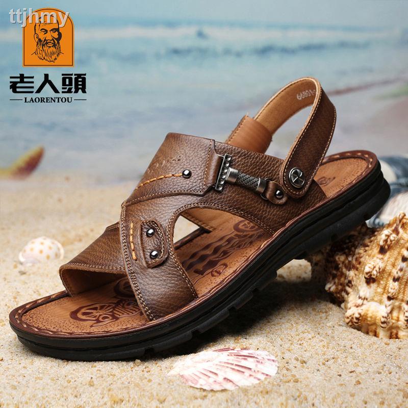 Giày Sandal Da Mềm Thời Trang Cho Đàn Ông Trung Niên