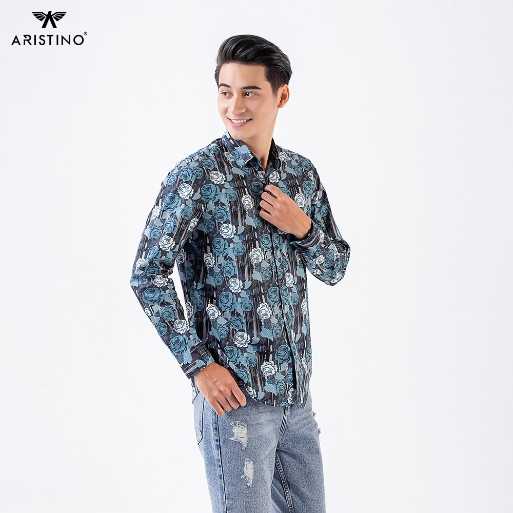 Áo sơ mi nam dài tay ARISTINO họa tiết cách điệu, tinh tế, chất cotton mềm mại, thoát ẩm tốt- ALSM2109