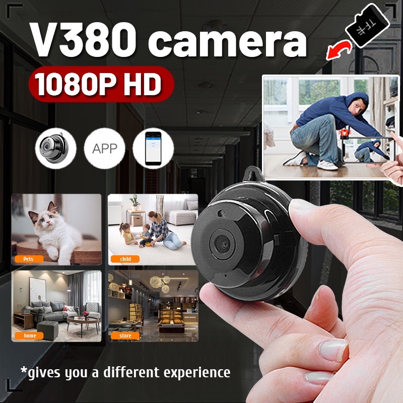 [[Giao Hàng Nhanh] V380 Camera Wifi Kết Nối Với Điện Thoại Mini Camera Quan Sát Hd 1080P Wifi Ip Nhà camera 'Vùng