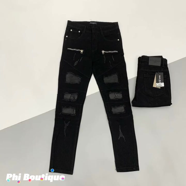 Quần Jean Nam Amiri Rách Lót Da Nhăn Khoá Đùi Mã Hot | BigBuy360 - bigbuy360.vn
