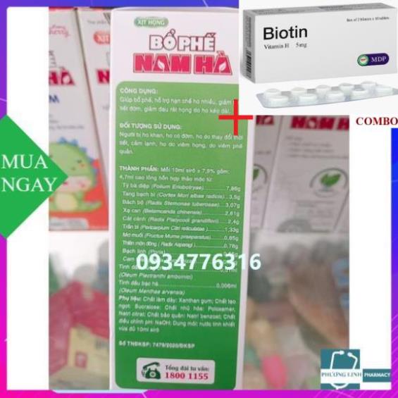 Combo Biotin 5mg+ XỊT HỌNG BỔ PHẾ NAM HÀ