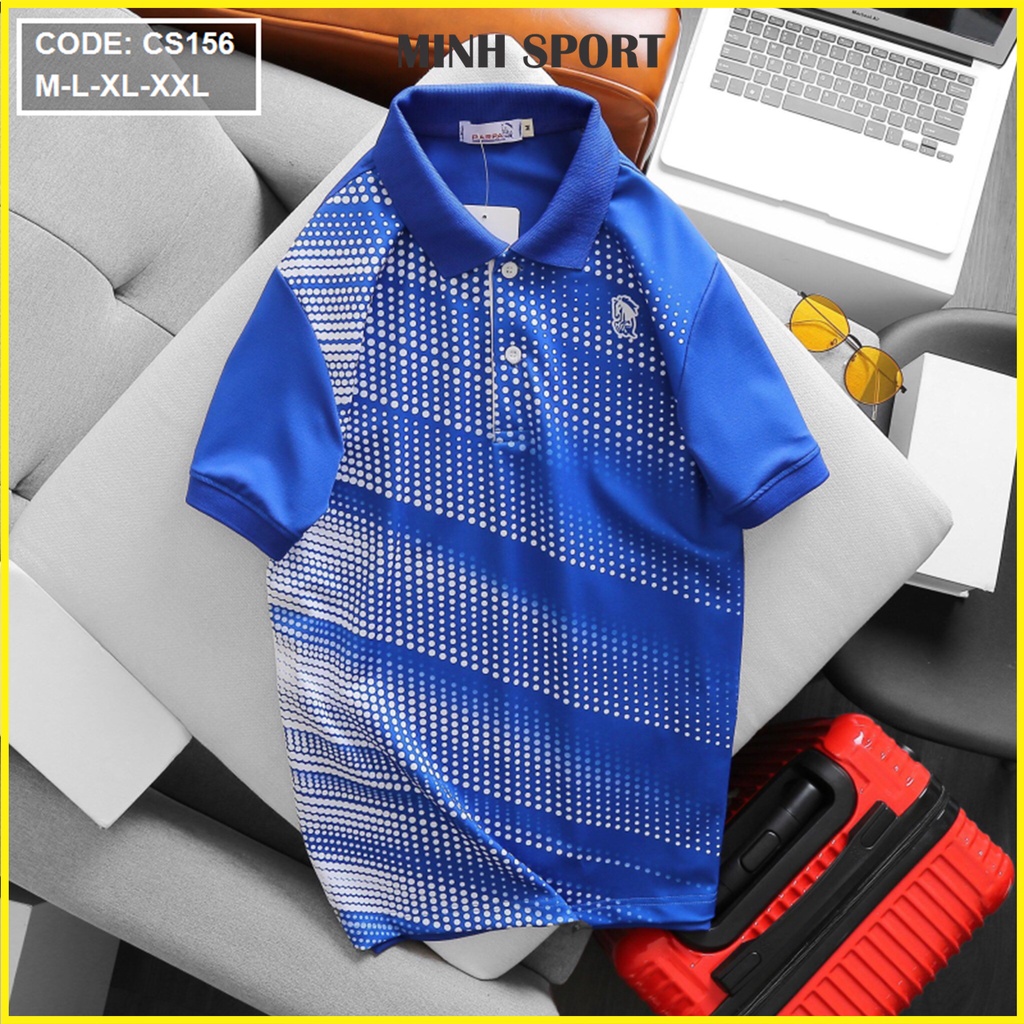 Áo Thun Polo Nam Cổ Bẻ Họa Tiết Chấm Bi, Thun Poly Dày Dặn, Mềm Mịn, Mặc Mát mã AO.57