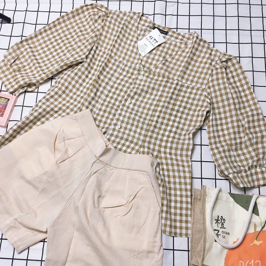 Set Áo Kẻ Quàn Đùi Đũi. Set bộ nữ áo kẻ quần Đũi siêu xinh