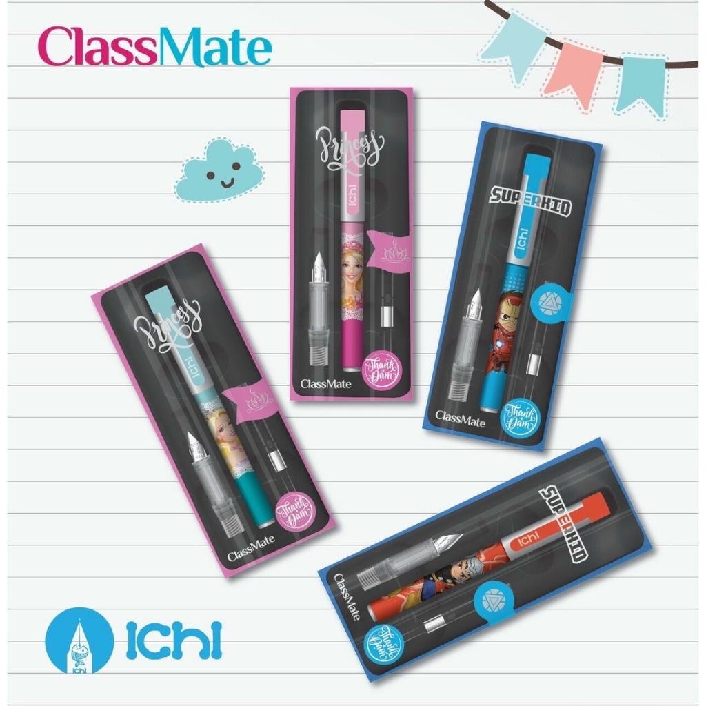 Bút máy Ichi ngòi nét thanh nét đậm Hải Hà classmate hình siêu nhân, công chúa cho bé
